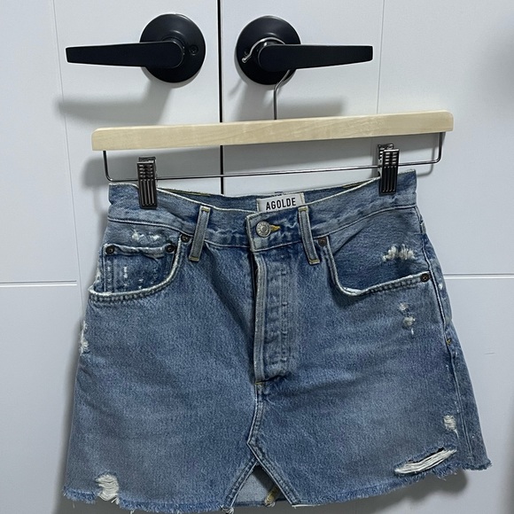 Agolde Quinn Swapmeet Denim Skirt - Picture 4 of 5